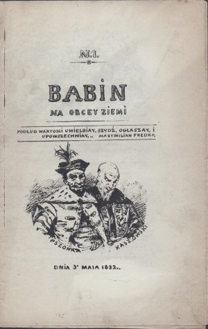 Babin na Obcey Ziemi. No. 1-2. Paris 1832 [publishing set].