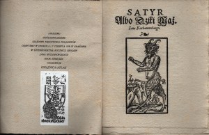 KOCHANOWSKI Jan - Satyr. Lviv 1930 - Zakłady Graficzne S. A. Ksiaznica-Atlas T. N. S. W.