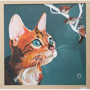 Greta AGNEŻA-SIEMCZUK (1975), Kot z wróblami 11, 2023