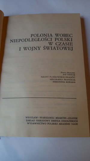 Polonia ve vztahu k polské nezávislosti během první světové války