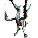 Świecznik - brąz - smok trójgłowy - II poł. XIX w.