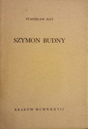 Szymon Budny Stanisław Kot 1937