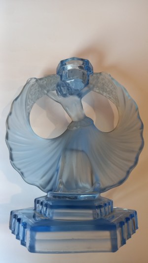 Art Deco Walther & Sohne blue glass candle holder circa 1930.