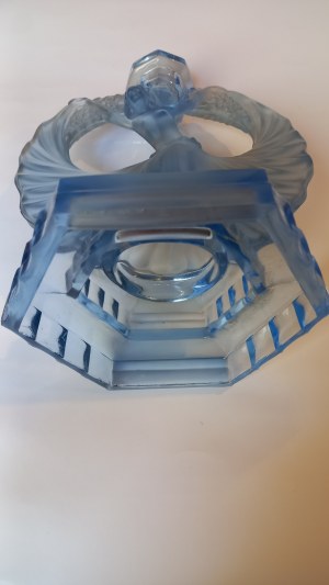 Art Deco Walther & Sohne blue glass candle holder circa 1930.