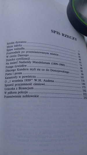 Śpiew wahadła Josif Brodski I wyd. 1989 r. /m.