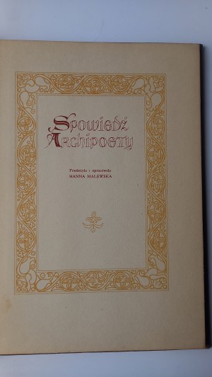 Spowiedź Archipoety tł. Hanna Malewska /m.