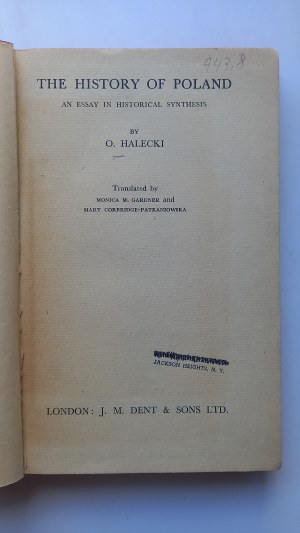 The History of Poland Oskar Halecki London 1942 /m.