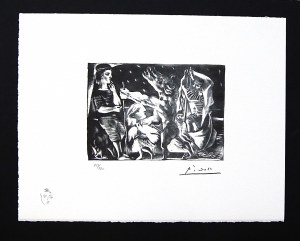 Pablo PICASSO (1881 - 1973) Stary minotaur prowadzony przez małą dziewczynkę z gołębiem