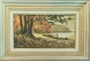 Henryk Baranowski (1932 - 2005), Orłowo - molo na tle klifu, 50/60-te
