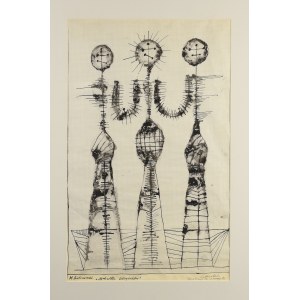 Jan LEBENSTEIN (1930-1999), Malowidła Odrzykońskie (Ilustracja do wierszy Białoszewskiego), ok. 1957