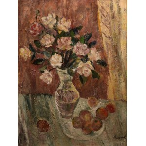 Tadeusz ŁAKOMSKI (1911-1988), Still life with flowers and fruits