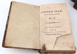 DZIENNIK PRAW XIESTWA WARSZAWSKIEGO t.1-4 [komplet w 4 wol.] Nr 1-48. Warszawa 1807-1812