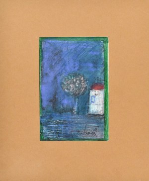 Eugeniusz TUKAN-WOLSKI (1928-2014), Pejzaż wiejski z drzewem