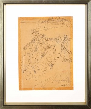 Maja Berezowska, Ilustracja do czasopisma, praca dwustronna, 1954