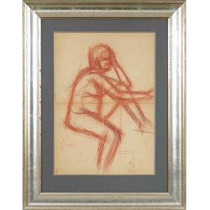 Zygmunt Menkes, Akt siedzącej kobiety (sangwina)