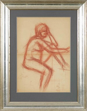 Zygmunt Menkes, Akt siedzącej kobiety (sangwina)