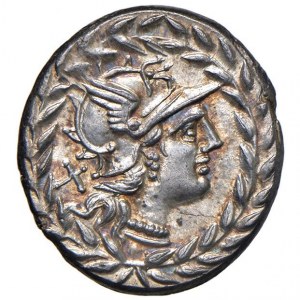 Gellia - Cn. Gellius - denár (138 pred n. l.) Hlava Ríma...