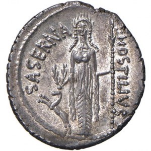 Hostilia - L. Hostilius Saserna - Denario (48 a.C.) Tes…