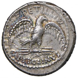 Petillia - Petillius Capitolinus - denár (43 pred n. l.) Te...