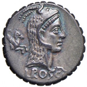 Roscia - L. Roscius Fabatus - Denarius (64 B.C.) Head d...