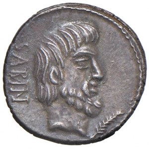 Tituria - L. Titurius - Denarius (89 v. Chr.) Kopf des Tazi...