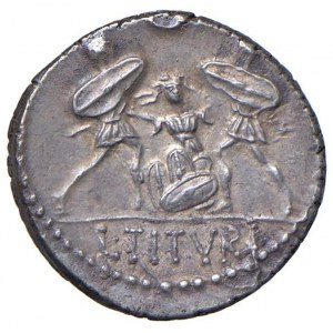 Tituria - L. Titurius - Denarius (89 v. Chr.) Kopf des Tazi...
