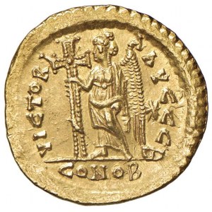 Leone I (457-473) Solido (Costantinopoli) Busto elmato …