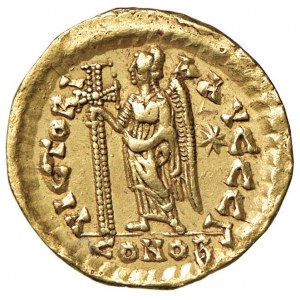Leone I (475-476) Solido (Costantinopoli) Busto elmato …