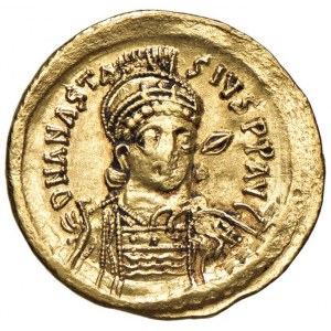 Anastasio (491-518) Solido (Costantinopoli) Busto elmat…