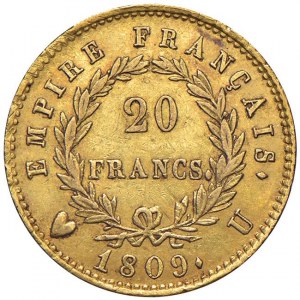 Napoleone (1804-1814) Torino - 20 Franchi 1809 - Gig. 1…