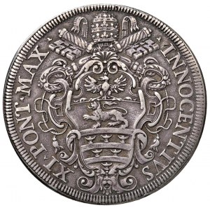Innocenzo XI (1676-1689) Piastra 1680 - Munt. 32 AG (g …