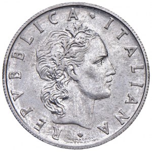 REPUBBLICA ITALIANA (1946-) 50 lirów 1975 wybite w...