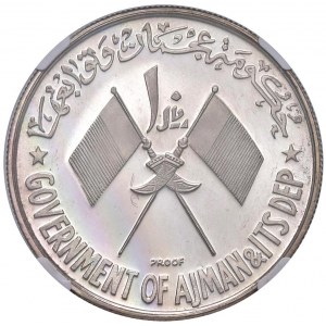 AJMAN 10 rialov (1970) Lenin - AG V platni NGC PF 62 ULT...