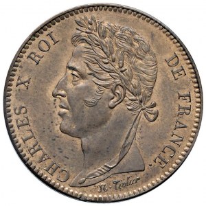FRANCE Charles X (1824-1830) 10, 5 and 2.50 cents Essa...