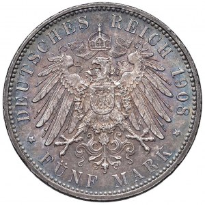GERMANIA Baden - Federico II (1907-1918) 5 Marchi 1908 …