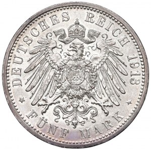 GERMANIA Baden - Federico II (1907-1918) 5 Marchi 1913 …