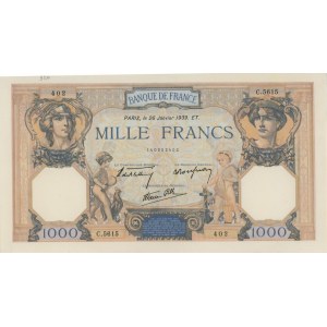 FRANCE 1000 Francs Ceres e Mercury 26-01-1939 - Pick #9…