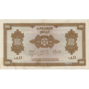 MAROC 1000 Francs 01-08-1943 - Pick #28 - Restauration...