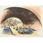 Michel Adlen (1898- 1980) Vue sous le Pont St. Michel