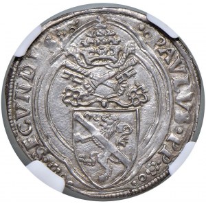 Paolo II (1464-1471) Grosso - Munt. 12 AG In slab NGC M...