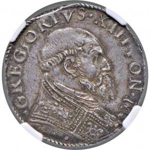 Gregorio XIII (1572-1585) Testone 1575 - Munt. 30 AG R ...