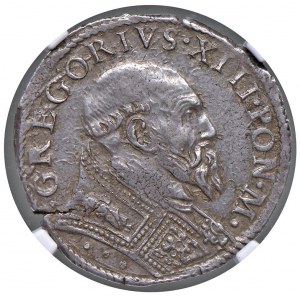 Gregor XIII. (1572-1585) Testone 1575 - Munt. 33 AG I...