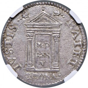 Gregor XIII. (1572-1585) Ancona - Testone 1575 Porta S...