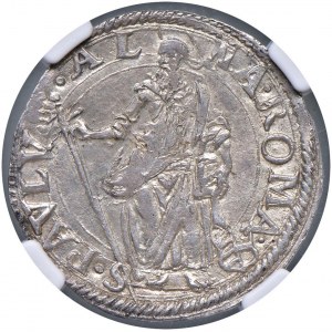 Pavel V. (1605-1621) Testone A. VI - Munt. 42 AG Esempla...