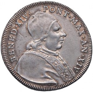 Benedetto XIV (1740-1758) Mezzo scudo 1754 A. XIV - Mun...