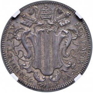 Benedetto XIV (1740-1758) Testone 1746 A. VI - Munt. 50...
