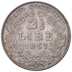 Pio IX (1846-1878) 2 1/2 Lire 1867 A. XXI - Nomisma 862...
