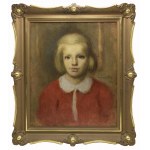 Alfons KARPIŃSKI (1875-1961), Portret dziewczynki w czerwonej sukience, 1952