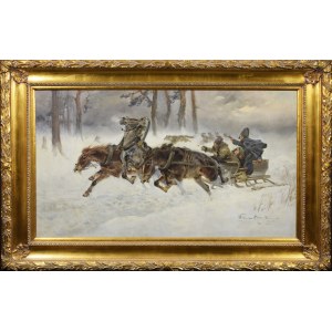 Jerzy KOSSAK (1886-1955), Attack of the Wolves