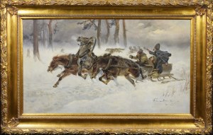 Jerzy KOSSAK (1886-1955), Napad wilków